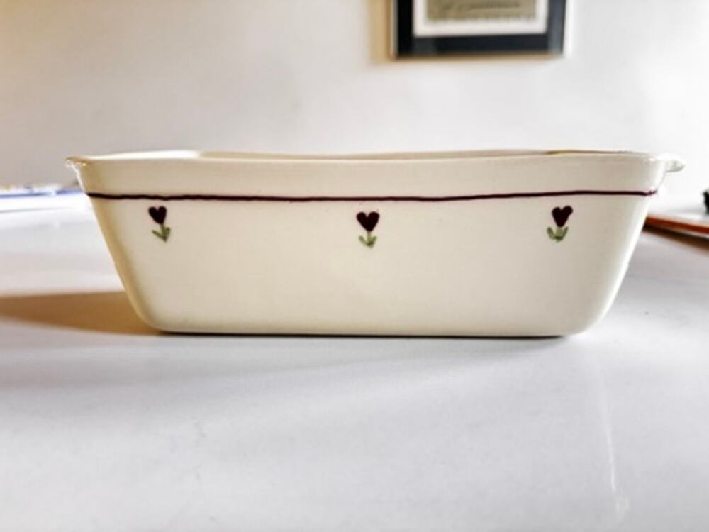 Vintage Hartstone Pottery Stoneware Loaf Pan Rectangular Bread Baker Made in USA